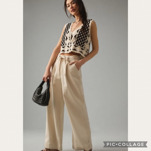 :Price Firm: Anthropologie Crochet Button-down Sweater Vest - Picture 4 of 10